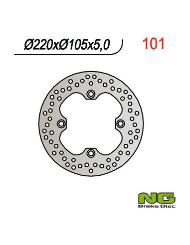 NG TARCZA HAMULCOWA TYŁ HONDA CBR 600F '91-'06, CBR 1000RR '04-'14, CB 600 HORNET, CBR 900, VTR 1000 (220X105X5)