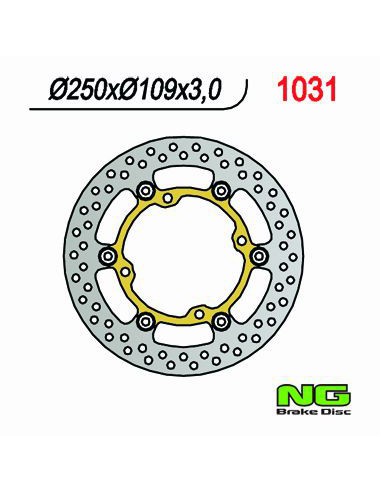 NG TARCZA HAMULCOWA PRZÓD KAWASAKI KXF 250/450 '03-'14 (250X109X3) (4X9,5MM) PŁYWAJĄCA