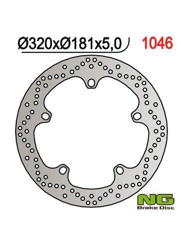 NG TARCZA HAMULCOWA PRZÓD BMW F 800/R850,1100,1150/K 1200/1300/1600 (320X181X4,8) (5X14,0MM)