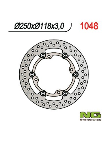 NG TARCZA HAMULCOWA PRZÓD SUZUKI RMZ 450 '05-'14, RMZ 250 '07-'14 PŁYWAJĄCA (250X118X3MM) (4X9,5MM) PŁYWAJĄCA