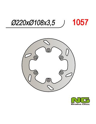 NG TARCZA HAMULCOWA TYŁ GAS GAS 125/250/300/450 '94-'20 (220X108X3,5) (6X6,5MM)