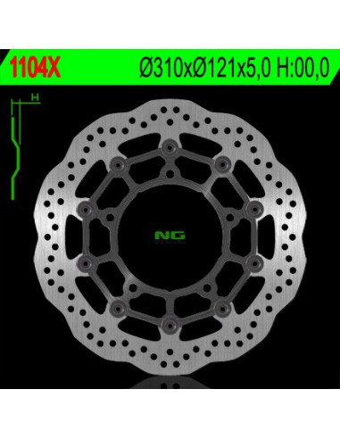 NG TARCZA HAMULCOWA PRZÓD SUZUKI B-KING '07-13, GSF650/1250 '07-16, GSXF650/1250 '10-18, GSXR1300 '08-18,(310x121x5MM)