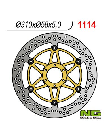 NG TARCZA HAMULCOWA PRZÓD HONDA CBR 1100 XX '97-'98 (310X58X5) (6X6,5MM)