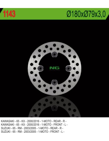 NG TARCZA HAMULCOWA PRZÓD/TYŁ KAWASAKI KX 65 '00-'20, SUZUKI RM 65 '03-'05