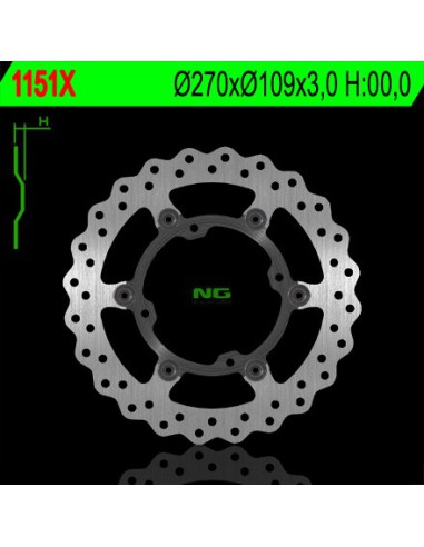 NG TARCZA HAMULCOWA PRZÓD KAWASAKI KXF 250/450, PŁYWAJĄCA 270MM (270X109X3,0) 4 OTWORY O ŚR. 9,5MM WAVE