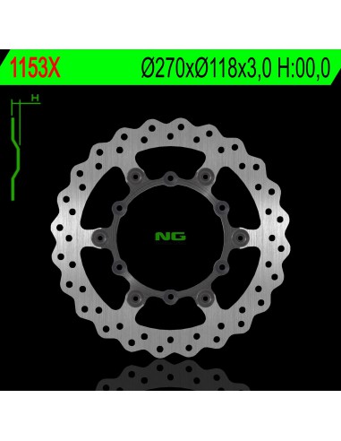 NG TARCZA HAMULCOWA PRZÓD YAMAHA YZF 250/400/426/450 '98-'24, YZ 125/250 (2T), WR 250/400/426/450F (270X118X3MM) PŁYWAJĄCA