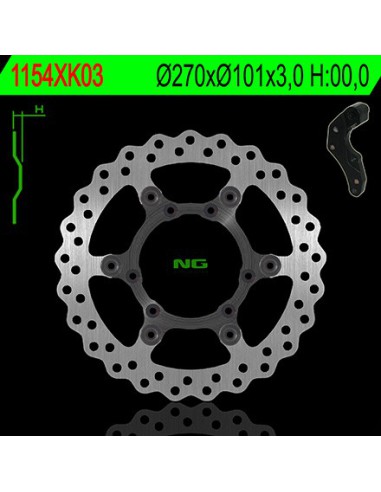 NG TARCZA HAMULCOWA PRZÓD Z ADAPTEREM OVERSIZE (270X101X3) HONDA CRF 250/450R '04-14', CRF 450X '04-'16