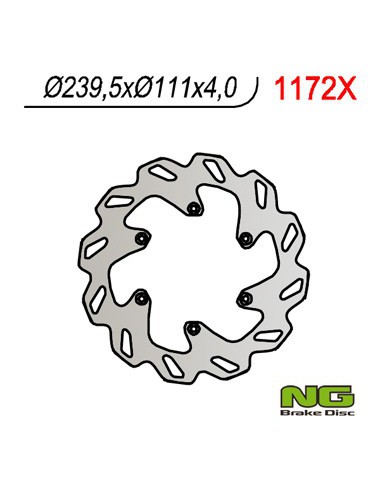 NG TARCZA HAMULCOWA TYŁ KTM 690/950/990 '06-'15 (240X111X4) (6X6,5MM)