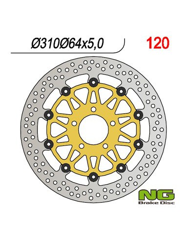 NG TARCZA HAMULCOWA PRZÓD SUZUKI GS/ GSF/ GSX (310x64x5) PŁYWAJĄCA (5x10,5mm)