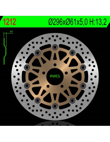 NG TARCZA HAMULCOWA PRZÓD KAWASAKI ZX9R '98-'99 (296X61X5MM) (5X10,5MM)