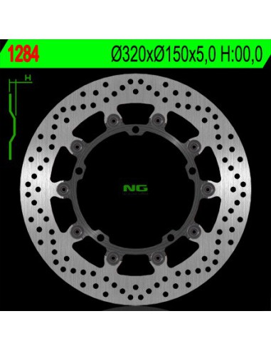 NG TARCZA HAMULCOWA PRZÓD TRIUMPH SPEED TRIPLE 1050 '08-'17, SPRINT 1050 '10-'14 (320X150X5) (5X10,5MM) PŁYWAJĄCA