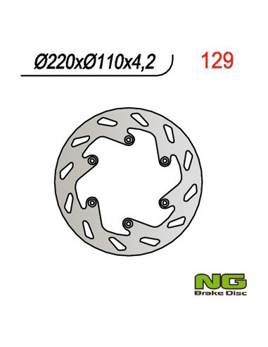 NG TARCZA HAMULCOWA TYŁ KTM SX/EXC/LC 4 (220x110x4,2) (NG141 NG129)