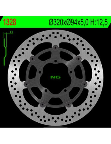 NG TARCZA HAMULCOWA PRZÓD HONDA VFR 1200F / DCT '10-'17 (320X94X5,0) (5X6,5MM) (BEZ ABS)