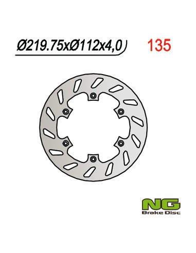 NG TARCZA HAMULCOWA TYŁ HUSQVARNA CR/WR/WRE 125 '92-'99, HUSABERG 350/400/450/501 '90-'98 (220X112X4) 6 OTWORÓW ŚR.6,5