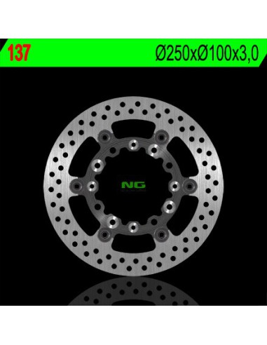 NG TARCZA HAMULCOWA PRZÓD KAWASAKI KX 125/250 '89-'05, KLX 250/300/650R '93-'07, SUZUKI RMZ 250 '04-'06 (PŁYWAJĄCA) (250X100X3)