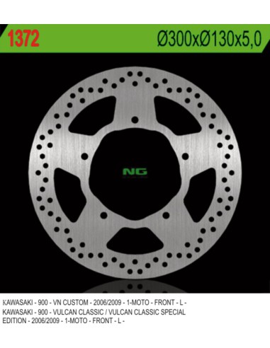 NG TARCZA HAMULCOWA PRZÓD KAWASAKI VN 900 CLASSIC/CUSTOM '06-'09 (300X130X5MM) 5 OTWORÓW O ŚR.10,5