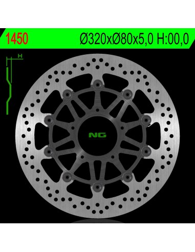 NG TARCZA HAMULCOWA PRZÓD MV AGUSTA 675/800/1000 11-18 (320X80X5,0MM) (5X8,5MM)