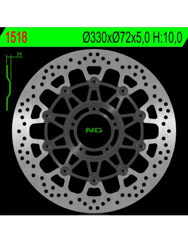 NG TARCZA HAMULCOWA PRZÓD DUCATI MULTISTRADA 1200 15-18 (330X72X5,0MM) (5X8,5MM)