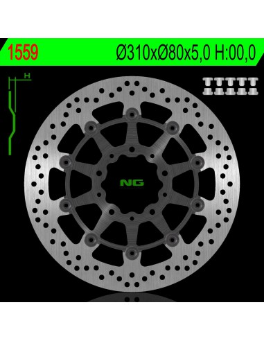 NG TARCZA HAMULCOWA PRZÓD KAWASAKI Z 1000 ABS 15-17, Z 1000 15-17, ZX6R 13-17, Z800 12-18, GTR 1400 07-18, ZZR 1400 06-18