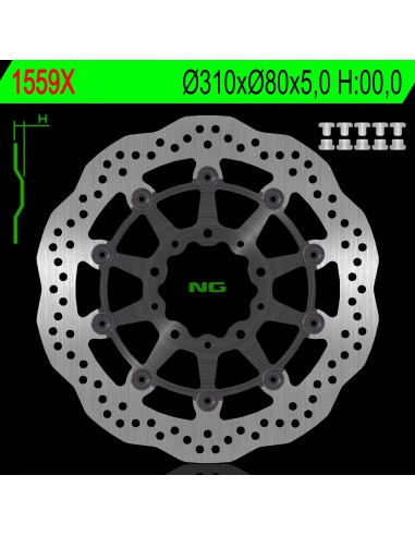 NG TARCZA HAMULCOWA PRZÓD KAWASAKI Z 1000 ABS 15-17, Z 1000 15-17, ZS6R 13-17, Z800 12-18, GTR 1400 07-18, ZZR 1400 06-18