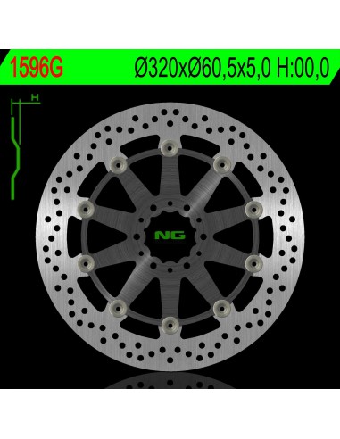 NG TARCZA HAMULCOWA PRZÓD KTM DUKE 390 / ABS '17, RC 250 / 390 / ABS '17 (320X60,5X5,0MM) ŚRODEK ALUMINIOWY