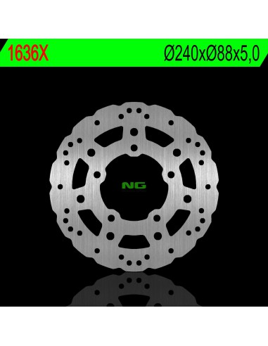 NG TARCZA HAMULCOWA TYŁ KYMCO SUPER DINK/DOWNTOWN 125/300/350 KAWASAKI URBAN 125/300 17-18 (240X88X5,0MM) (5X10,5MM) WAVE