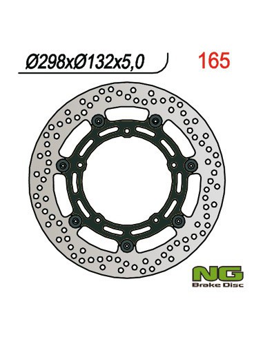 NG TARCZA HAMULCOWA PRZÓD YAMAHA FZ6/R6/MT03/MT07/MT09/XJ6 (NG165V) (298x132x5)(5X8,5MM)