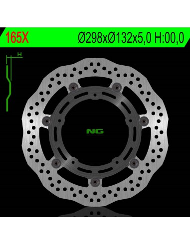 NG TARCZA HAMULCOWA PRZÓD YAMAHA MT-03, MT 09, XS R 900, XV 1900, XV1700, R6 03-04, R3,R25 (298X132X5,0MM) (5X8,5MM)