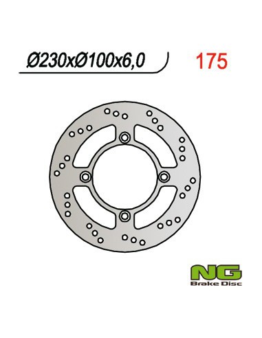 NG TARCZA HAMULCOWA TYŁ KAWASAKI ZEPHYR 750 92-97, ZZR600 '90-'92 (4X10,25) (230x100x6)