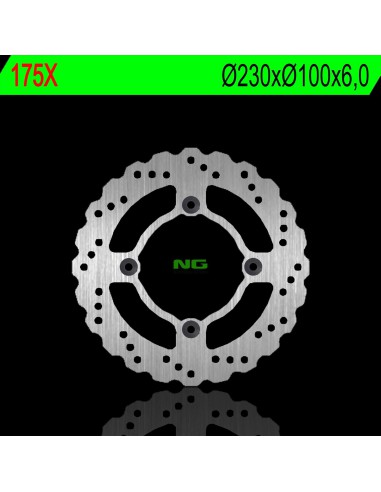 NG TARCZA HAMULCOWA TYŁ KAWASAKI ZR 750 ZEPHYR 92-97, ZX6R 95-97, ZZR 600 90-92 (230X100X6) (4X10,5MM) WAVE