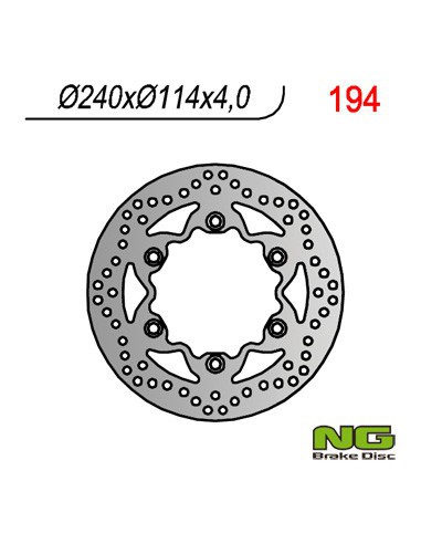 NG TARCZA HAMULCOWA PRZÓD HONDA REBEL 125/250, CBF 125 08-12, VT 125 (99-08) (240x114x4) (6X10,5MM)