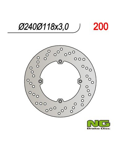 NG TARCZA HAMULCOWA PRZÓD HONDA XL 600R (83-87), CR 125 (85-88), CR 500 (88) (240x118x3)