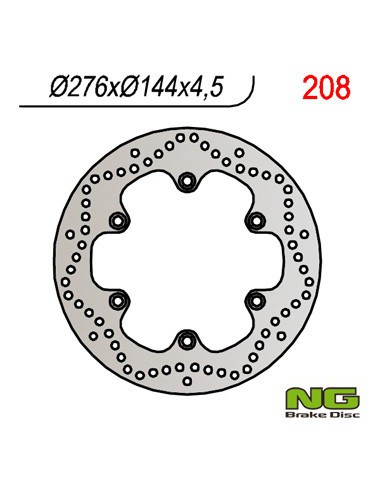 NG TARCZA HAMULCOWA PRZÓD HONDA XL 600V (87-95) TRANSALP, DAELIM VL 125 DAYSTAR '00-'12 (276x144x4,5) (6x10,5mm)