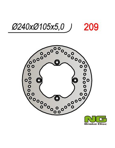 NG TARCZA HAMULCOWA TYŁ HONDA XL 600/650/700V TRANSALP 91-'99, CB 500 93-03, CB750 92-95 (240X105X5) (4X10,5MM)