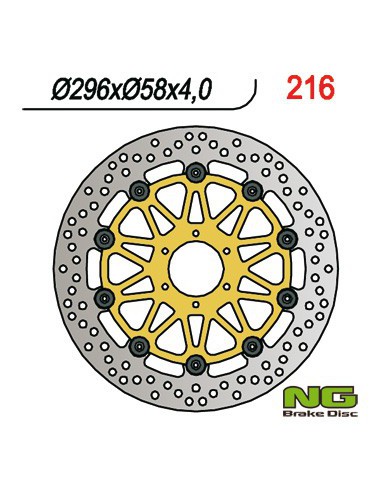 NG TARCZA HAMULCOWA PRZÓD HONDA CBR 600/900, VTR 1000F (296x58x4) (6X6,5mm) PŁYWAJĄCA