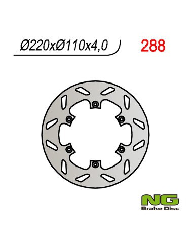 NG TARCZA HAMULCOWA TYŁ APRILIA RS 125`92-96, RX 125`89-00, PEGASO 125`89-99, VOR 400-530`98-02 (220X110X4)