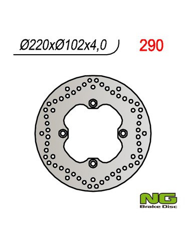 NG TARCZA HAMULCOWA TYŁ APRILIA RS 50 (99-05), TUONO 50`03-07 (220X102X4) (5X8,5MM)