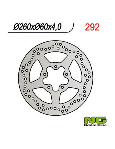 NG TARCZA HAMULCOWA PRZÓD APRILIA 50/125/200/250/400/500 SCARABEO, PIAGGIO MEDLEY 125/150 16-18 (260X60X4,0MM) (5X8,5MM) -