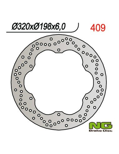 NG TARCZA HAMULCOWA PRZÓD YAMAHA XJ 600 92-97, XVZ 1300 96-07, XJ 600 DIVERSION '92-'97 TYŁ (320X198MM) (320X198X6)