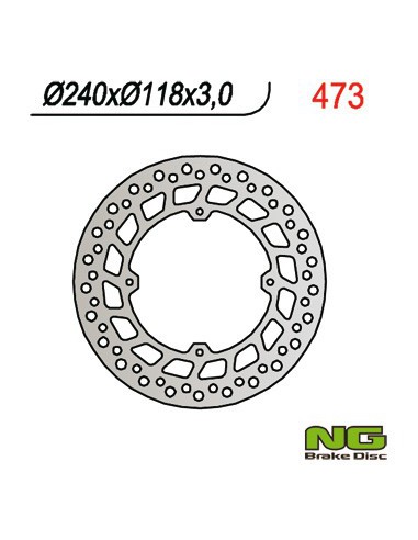 NG TARCZA HAMULCOWA PRZÓD HONDA CR 125/250/500 '84-'94, XR 250/400/600R (240x118x3) (4X6,5MM)