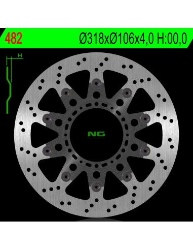 NG TARCZA HAMULCOWA PRZÓD HONDA NSR 125 93-03 PŁYWAJĄCA (318X106X4,0 MM) (6X8,5MM) NA ZAMÓWIENIE