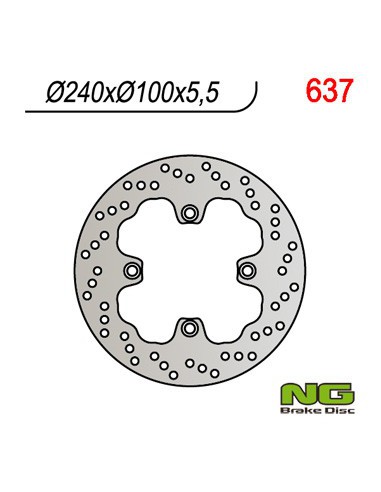 NG TARCZA HAMULCOWA TYŁ KAWASAKI ZZR 600 93-03, ZR7 98-03, ZR 550 (240x100x5,5)