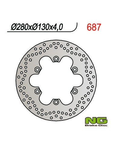 NG TARCZA HAMULCOWA PRZÓD KAWASAKI ER 5, GPZ 750/ 900 (280x130x4,5) (6X10,5mm)