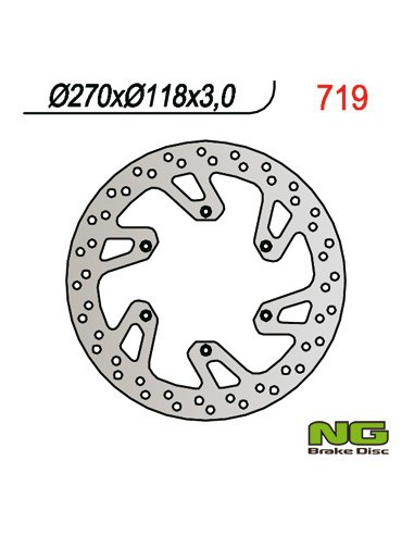 NG TARCZA HAMULCOWA PRZÓD SUZUKI DRZ 400 E/S 00-09, RM 125/250 96-08, YAMAHA YZ/YZF/WR (270X118X3,0MM) (6X6,5MM)