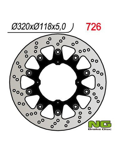 NG TARCZA HAMULCOWA PRZÓD HONDA XR 250/400/650 (SUPERMOTO)(320x118x5mm)(4x6,5mm)