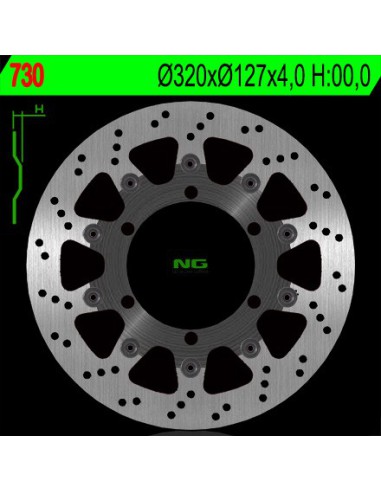 NG TARCZA HAMULCOWA PRZÓD KTM 625/640/690 (320X127X4) (6X6,5MM)