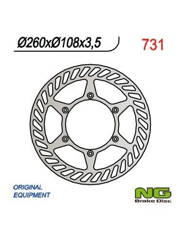 NG TARCZA HAMULCOWA PRZÓD GAS GAS ENDURO CROSS 125/200/250/300/400/450/515 (260x108x3,5)