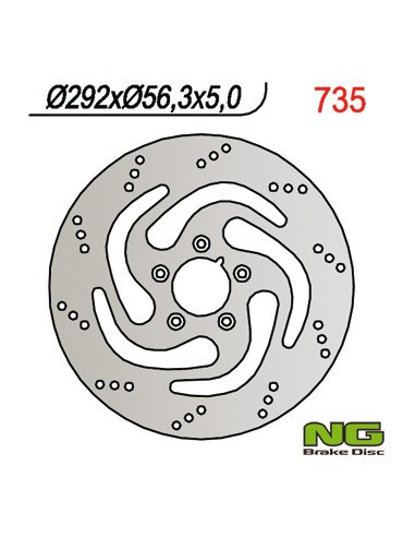 NG TARCZA HAMULCOWA PRZÓD HARLEY-DAVIDSON 883/1200/1450/1584/1690/1340 (292MMX56,3MMX5MM) (5X8,5MM)