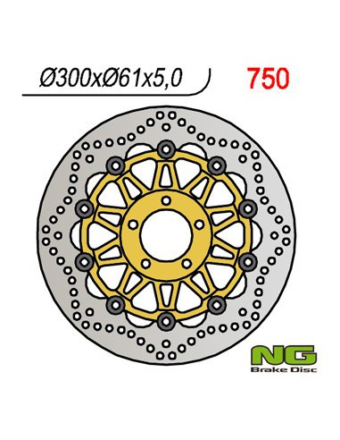 NG TARCZA HAMULCOWA PRZÓD KAWASAKI ZX6R '95-'02, ZR 550/750 ZEPHYR, ZZR600 '90-'06 Z750 '04- (300x61x5) (5x10,25mm)