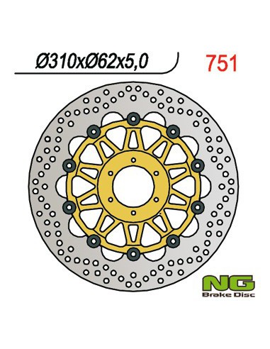 NG TARCZA HAMULCOWA PRZÓD HONDA CBR 900 98-99 (310x62x5) (6X6,5MM) PŁYWAJĄCA